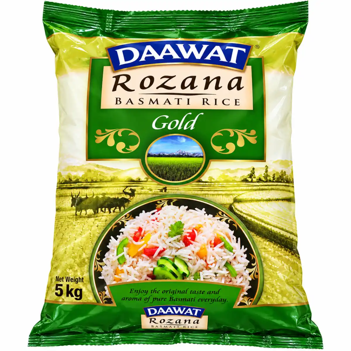 Daawat Rozana Gold Basmati Rice – 5kg — Halal Rice & Grains available at Takumi Halal Mart Japan